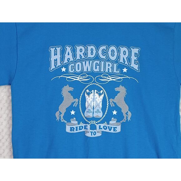 Aeropostale Y2K Women's Small Blue Cowgirl Graphic Short Sleeve Tee - Picture 4 of 10